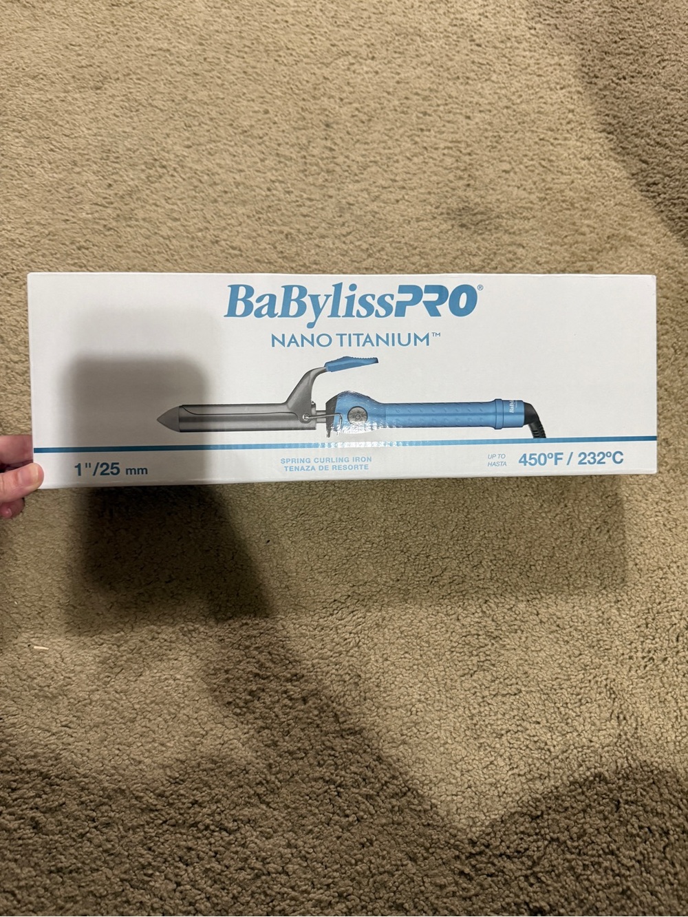 BaBylissPRO Nano Titanium 1" Blue Curling Iron - Boxed
